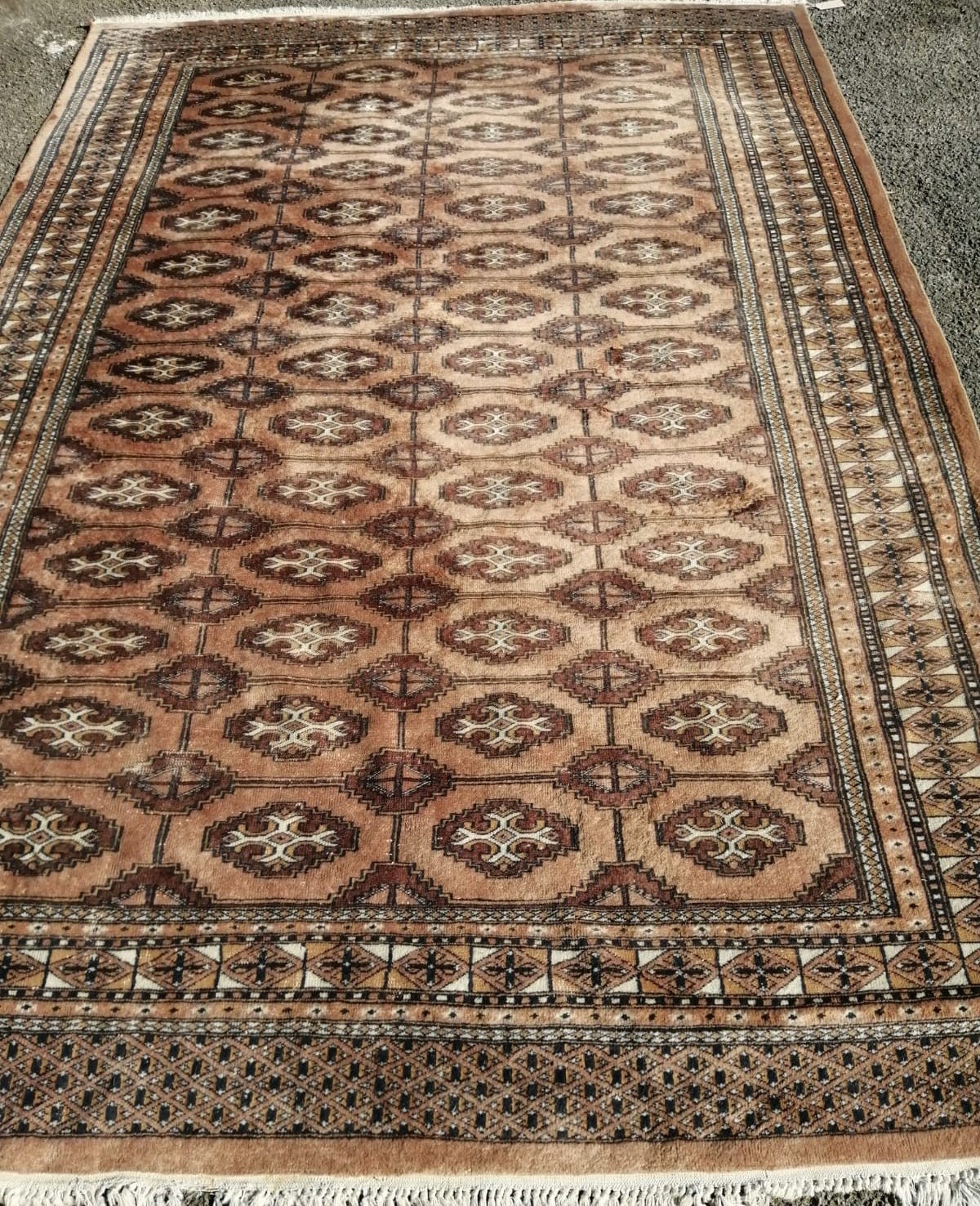 A Bokhara peach ground carpet, 280 x 186cm